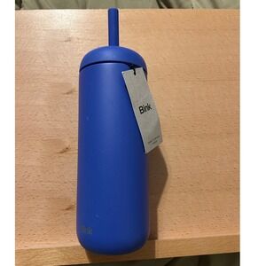 Bink Straw Tumbler Cobalt Blue 21oz Ceramic Coated Insulated Steel Water Bottle